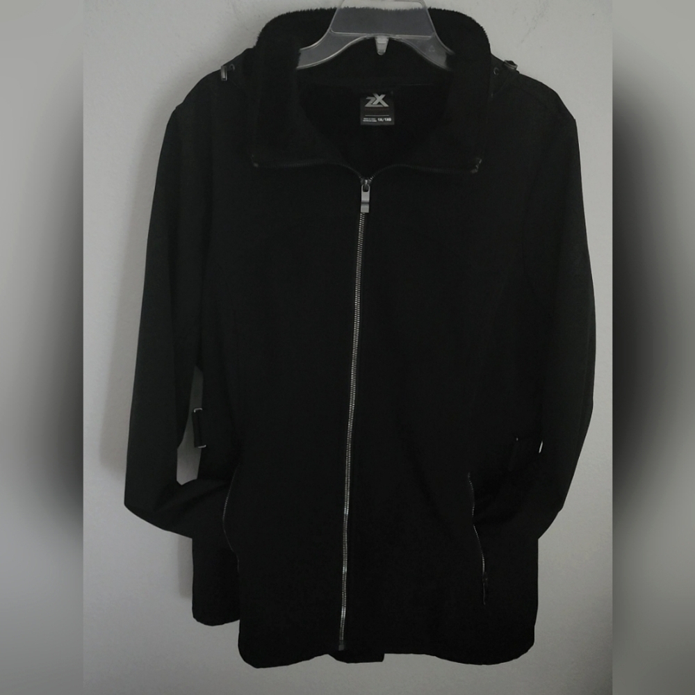 ZeroXposur Hooded Full Zip Fleece Lined Black Winter Coat Sz 1X/1XG